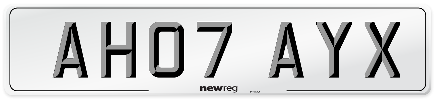 AH07 AYX Number Plate from New Reg